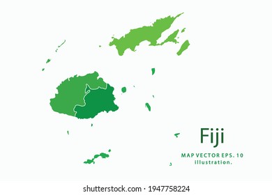 Fiji map. Vector eps10. green color. on white backgrounds.