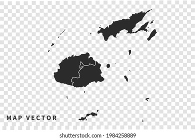 Fiji map vector, isolated on transparent background