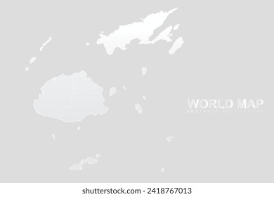 Fiji Map - World Map vector template with High detailed including white and grey gradient color and white outline color isolated on grey background - Vector illustration eps 10