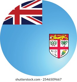 Fiji Official Flag Round Symbol Vector