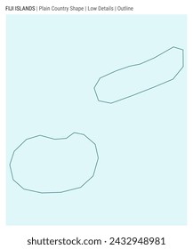 Fiji plain country map. Low Details. Outline style. Shape of Fiji. Vector illustration.