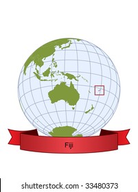 Fiji, position on the globe