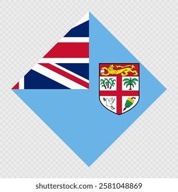 Fiji rhombus flag. Vector illustration.