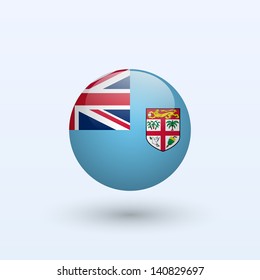Fiji round flag. Vector illustration.