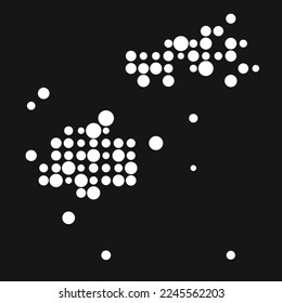 Fiji Silhouette Pixelated pattern map illustration