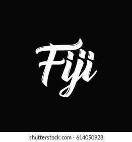 fiji, text design. Vector calligraphy. Typography poster. Usable as background.