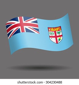 Fiji waving flag - vector icon