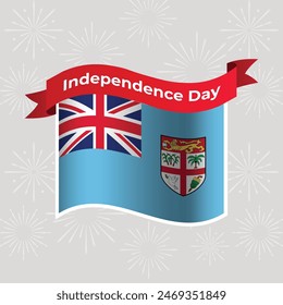 Fiji Wavy Flag Independence Day Banner Background