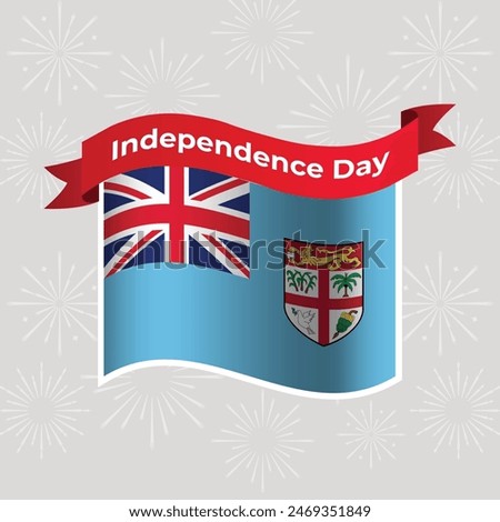 Fiji Wavy Flag Independence Day Banner Background