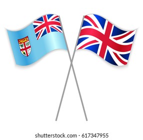 Fijian British Crossed Flags Fiji Combined Stock Vector (Royalty Free ...