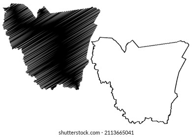 Filadelfia municipality (Bahia state, Municipalities of Brazil, Federative Republic of Brazil) map vector illustration, scribble sketch Filadelfia map