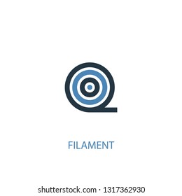 filament concept 2 colored icon. Simple blue element illustration. filament concept symbol design. Can be used for web and mobile UI/UX