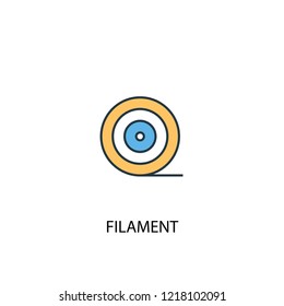 filament concept 2 colored line icon. Simple yellow and blue element illustration. filament concept outline symbol design