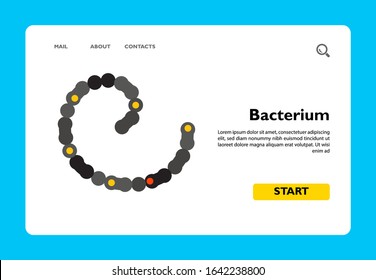 Filamentous bacterium icon. Multicolored vector illustration of thread-like bacterial structure