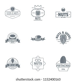 Filbert logo set. Simple set of 9 filbert vector logo for web isolated on white background