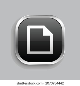 file 3 line icon design. Glossy Button style rounded rectangle isolated on gray background. Vector illustration