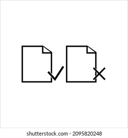 file accepted and rejected icon vector illustration symbol