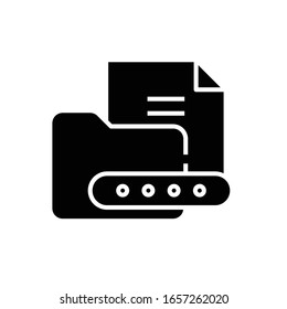 File access black icon, concept illustration, vector flat symbol, glyph sign.
