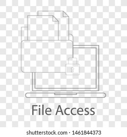 File Access icon thin line flat design. Vector illustration.
