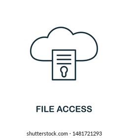 File Access icon. Thin outline style design from web hosting icons collection. Creative File Access icon for web design, apps, software, print usage.