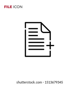 File add icon vector on white background