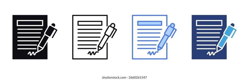 ícone Acordo de Arquivo folha de vários estilos coleção