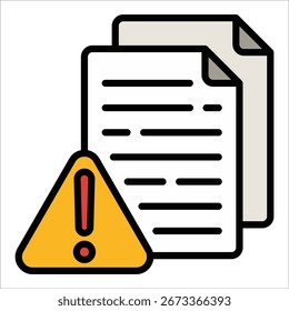 File Alert Icon Element For Design