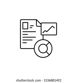 File, analytic icon. Simple line, outline vector of confidential information icons for ui and ux, website or mobile application