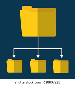 File archive data center web hosting. Vector graphic