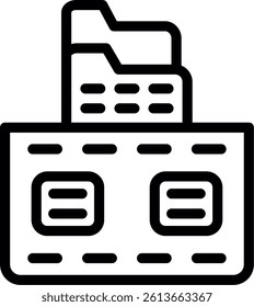 File Archive Line Vector Icon Design