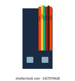 File archive vector icon business document folder data. Isolated storage office. Organize binder catalog cabinet tray