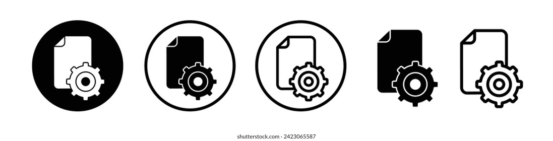 File Arrangement Line Icon. Document Organization icon in black and white color.