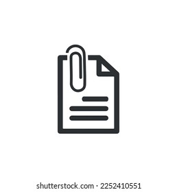 file attachement icon paper clip vector isolated on background