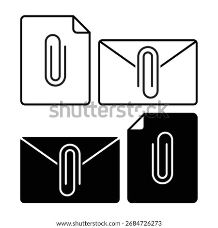 File attachment, document paperclip icon. Illustration vector
