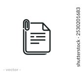 File attachment icon isolated on white background. Vector illustrations are made with vector-based software, not AI generated results.