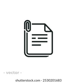 File attachment icon isolated on white background. Vector illustrations are made with vector-based software, not AI generated results.