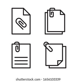 File attachment icon set. Vector graphic illustration. Suitable for website design, logo, app, template, and ui. EPS 10.