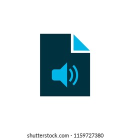 File audio icon colored symbol. Premium quality isolated music element in trendy style.
