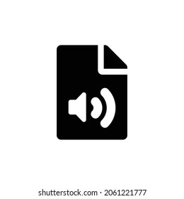 file audio Icon. Flat style design isolated on white background. Vector illustration