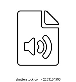 File Audio Icon in Line Style