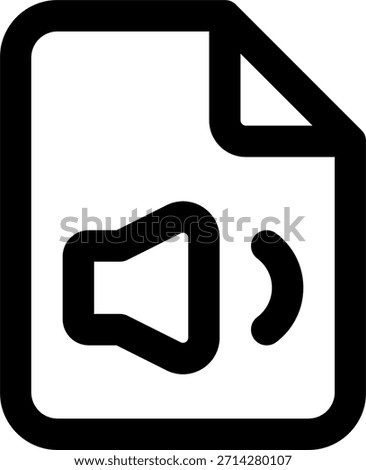 File audio vector icon in modern style, sound document and multimedia file format illustration. Line Icon