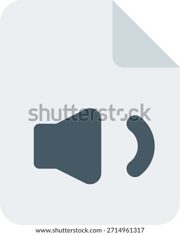 File audio vector icon in modern style, sound document and multimedia file format illustration. Flat Icon
