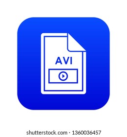 File AVI icon digital blue for any design isolated on white vector illustration