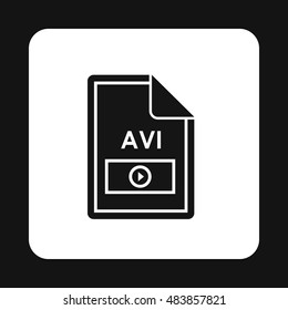 File AVI icon in simple style isolated on white background. Document type symbol vector illustration