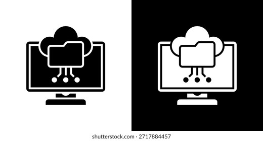 Icono de copia de seguridad de archivos lleno en blanco y negro.