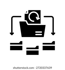 Icono de copia de seguridad de archivo Glyph Ilustración vectorial
