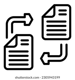 Vector de contorno de icono de trueque de archivo. Financiar en efectivo. Financiación del sistema