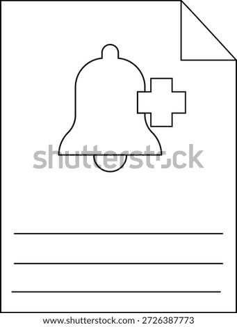 A file with a bell symbol on it and space for writing