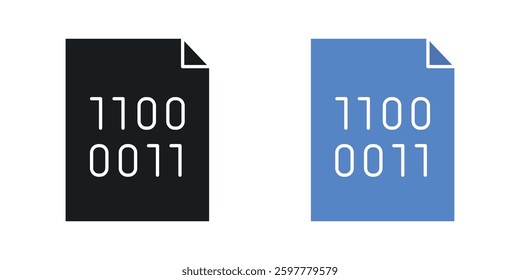 File Binary colored icon set. Stock Vector