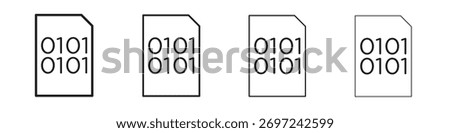 File Binary icon collection. Line vector sign, symbol for web and mobile